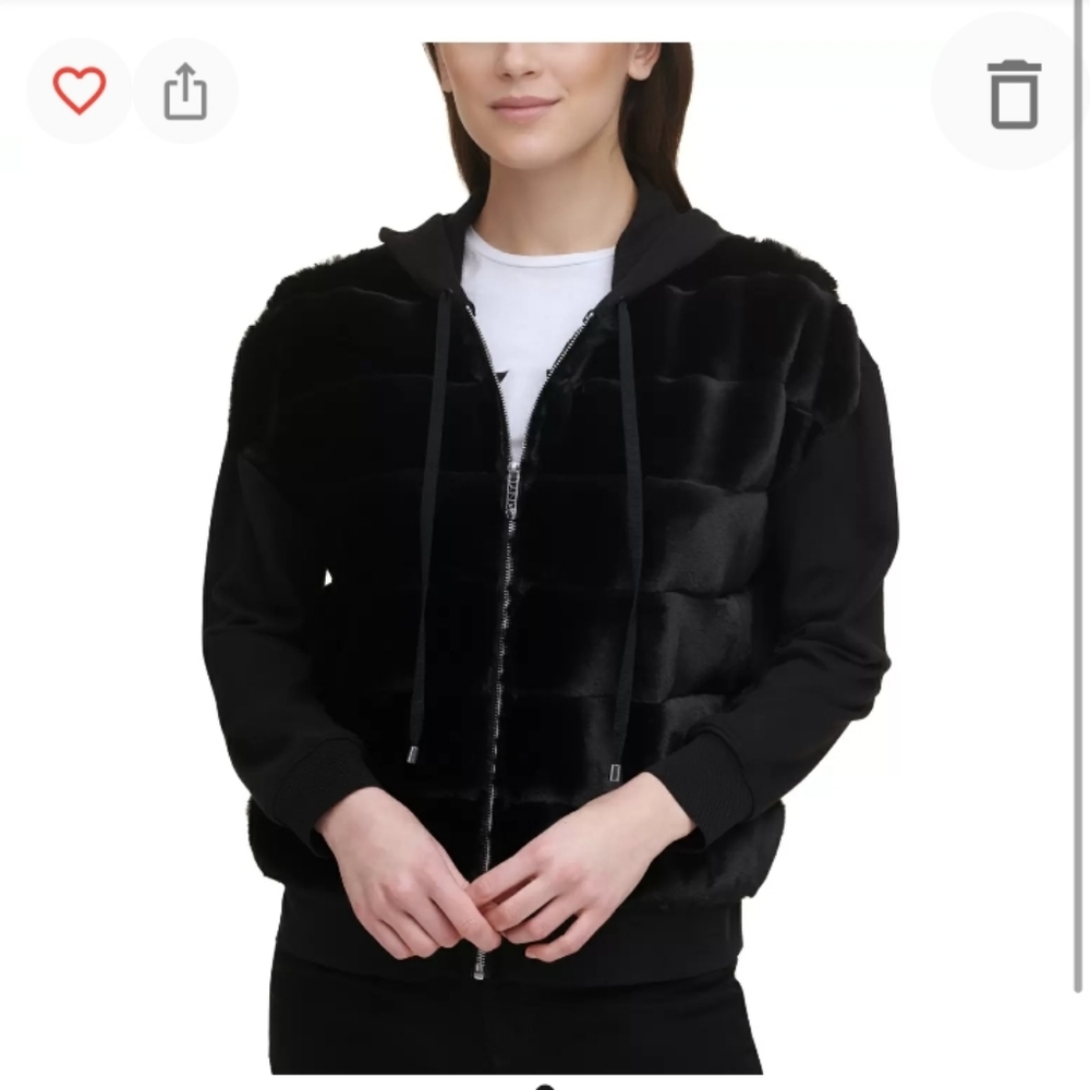 DKNY Faux Fur Jacket XS